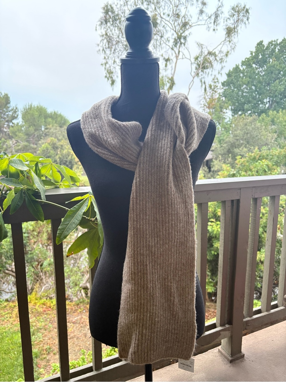 NWT J.Crew Classic Beige Extra Long Ribbed Knit Scarf 6’3”